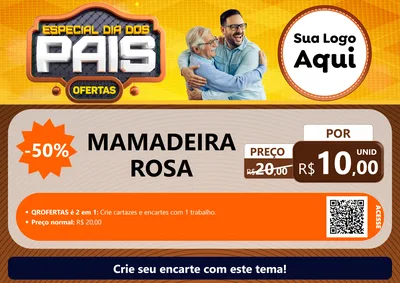 Modelo de Cartaz para Cartaz A4 Horizontal com o tema Especial Dia dos Pais para Bebês