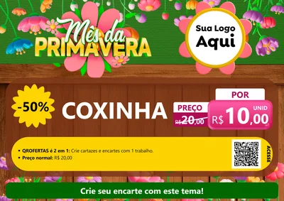 Modelo de Cartaz para Cartaz A4 Horizontal com o tema Mês da Primavera para Salgadaria