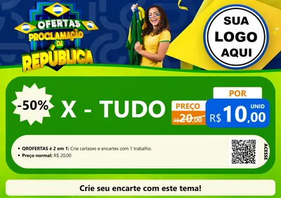 Modelo de Cartaz para Cartaz A4 Horizontal com o tema Ofertas Proclamação da República para Hamburgueria