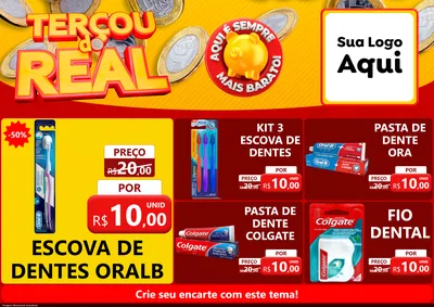 Modelo de Encarte para Encarte A4 Horizontal com o tema Terçou do Real para Higiene Pessoal