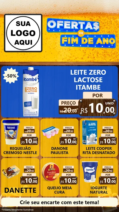 Modelo de Rede Social para Stories com o tema Ofertas de Fim de Ano para Frios e Laticínios