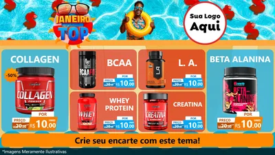 Modelo de TV para TV Horizontal com o tema Janeiro Top para Suplementos alimentares