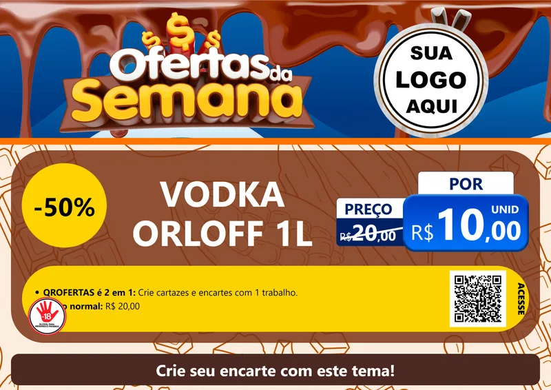 Modelo de Cartaz para Cartaz A4 Horizontal com o tema Ofertas da Semana - Páscoa para Distribuidora de bebidas