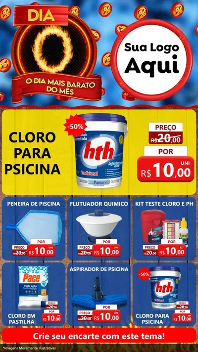 Modelo de Rede Social para Stories com o tema Dia O - O Dia Mais Barato Do Mês para Produtos para Piscina