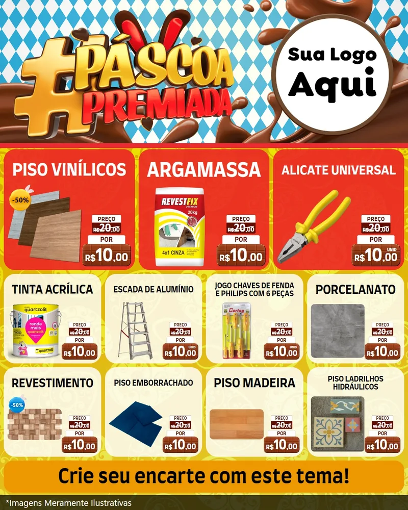 Modelo de Rede Social para Feed Instagram com o tema Páscoa Premiada para Material para Construção