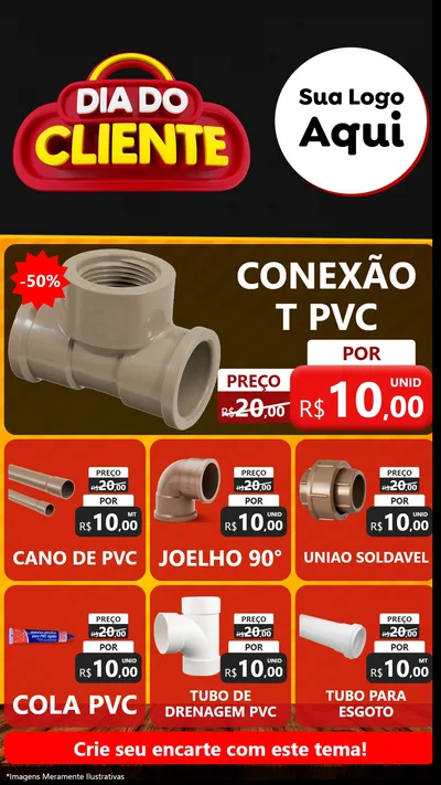 Modelo de Rede Social para Stories com o tema Dia do Cliente para Tubos e conexões