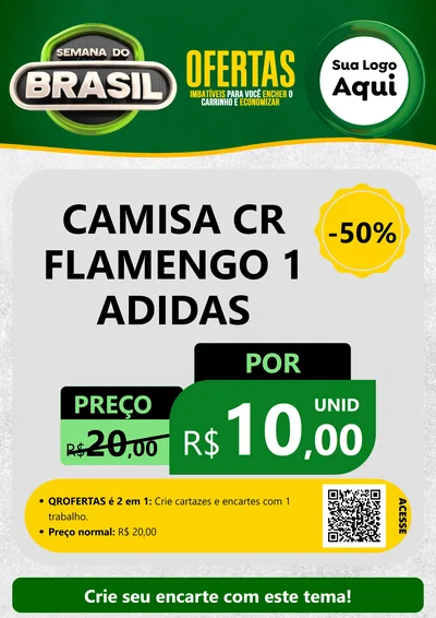 Modelo de Cartaz para Cartaz A4 Vertical com o tema Semana do Brasil para Roupas e acessórios