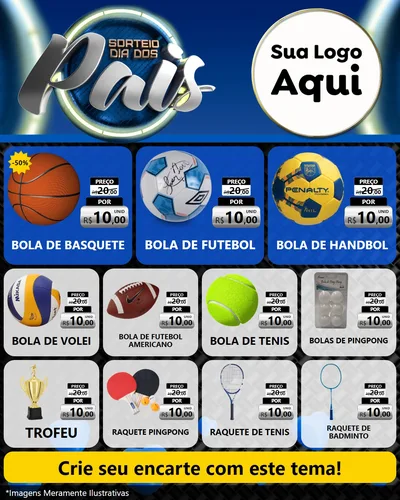 Modelo de Rede Social para Feed Instagram com o tema Sorteio Dia Dos Pais para Artigos Esportivos