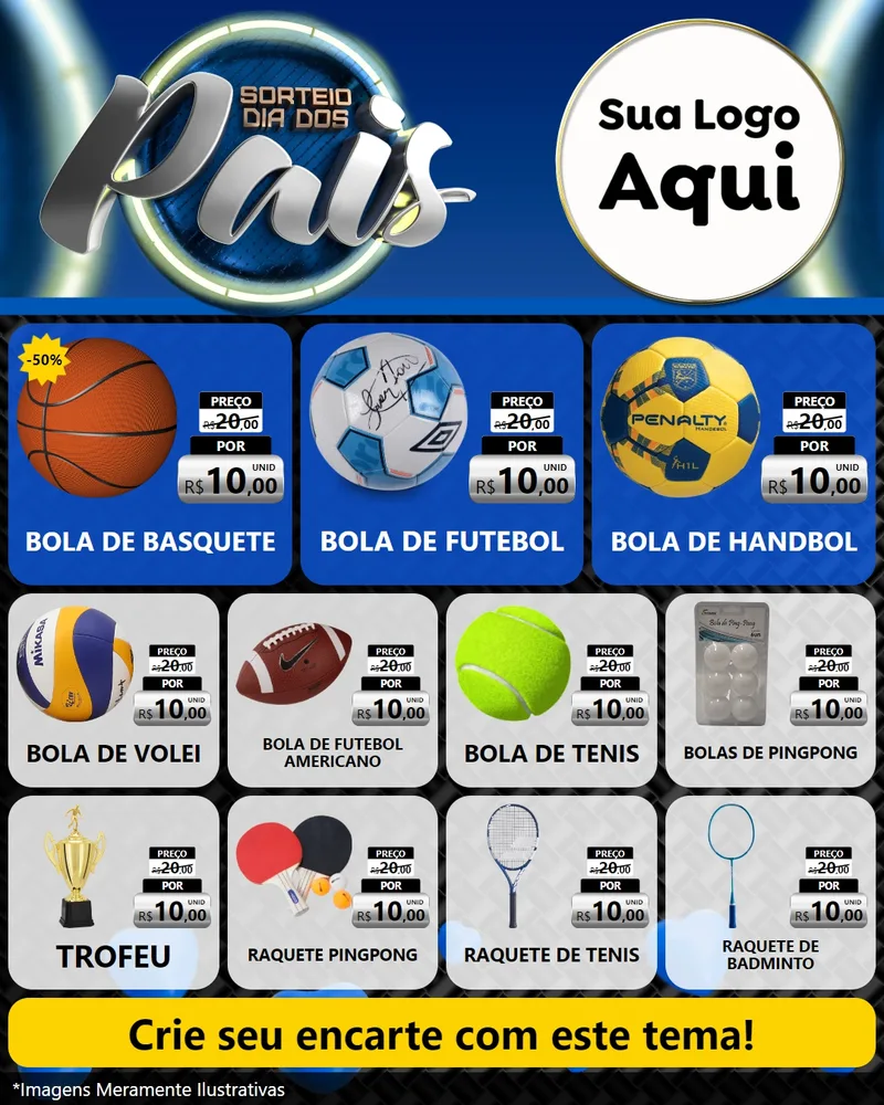 Modelo de Rede Social para Feed Instagram com o tema Sorteio Dia Dos Pais para Artigos Esportivos