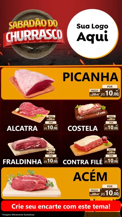 Modelo de TV para TV Vertical com o tema Sabadão Do Churrasco para Açougue