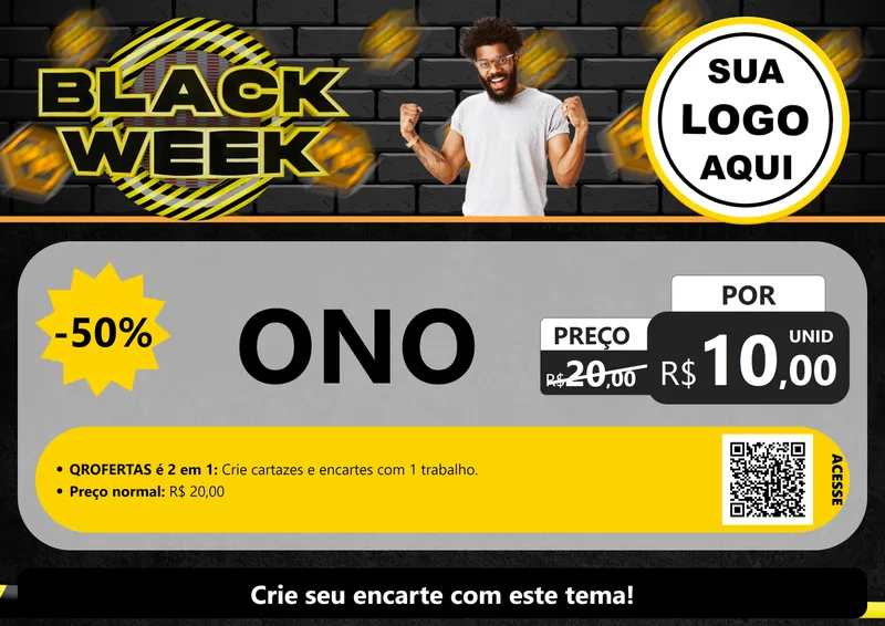 Modelo de Cartaz para Cartaz A4 Horizontal com o tema Black Week para Óticas