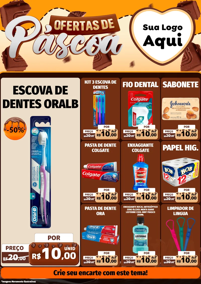 Modelo de Encarte para Encarte A4 Vertical com o tema Ofertas de Páscoa para Higiene Pessoal