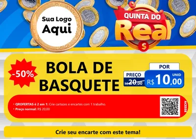 Modelo de Cartaz para Cartaz A4 Horizontal com o tema Quinta do Real para Artigos Esportivos
