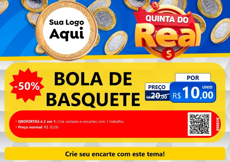 Modelo de Cartaz para Cartaz A4 Horizontal com o tema Quinta do Real para Artigos Esportivos