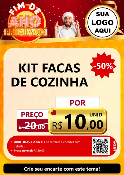 Modelo de Cartaz para Cartaz A4 Vertical com o tema Fim de Ano Premiado para Utilidades Domésticas