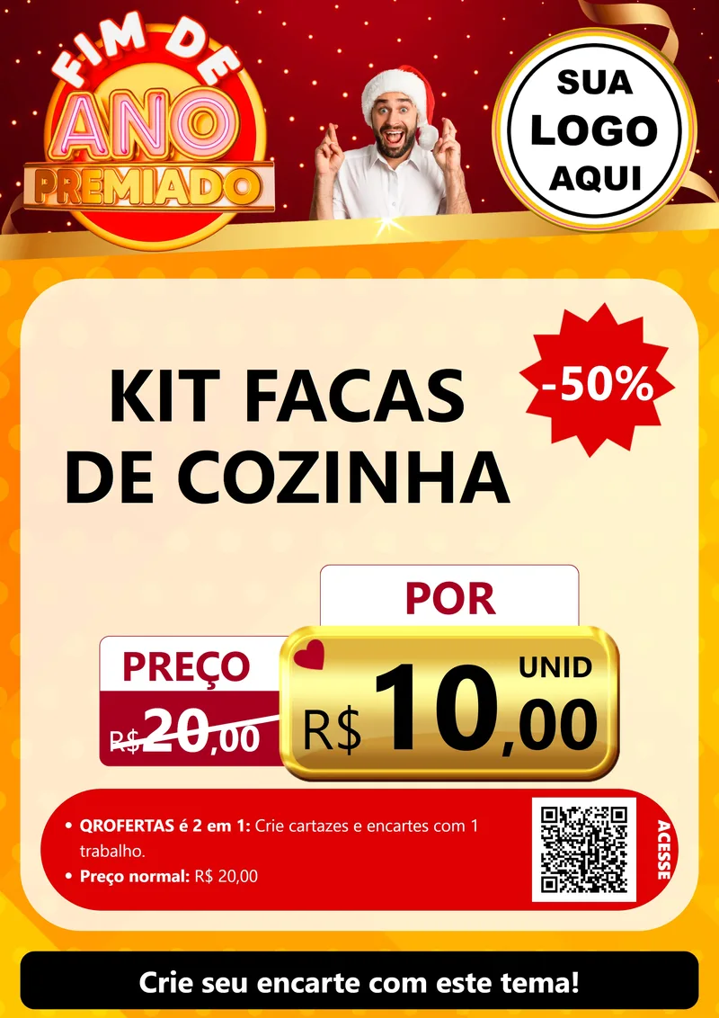 Modelo de Cartaz para Cartaz A4 Vertical com o tema Fim de Ano Premiado para Utilidades Domésticas