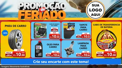 Modelo de TV para TV Horizontal com o tema Promoção de Feriado para Auto peças