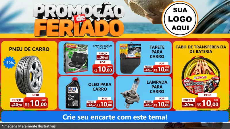 Modelo de TV para TV Horizontal com o tema Promoção de Feriado para Auto peças