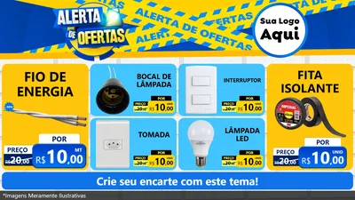 Modelo de TV para TV Horizontal com o tema Alerta de Ofertas para Materiais Elétricos