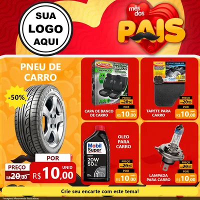 Modelo de Rede Social para Feed Facebook com o tema Mês Dos Pais para Auto peças