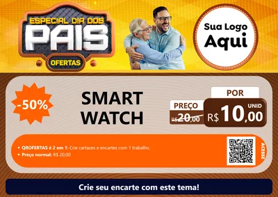 Modelo de Cartaz para Cartaz A4 Horizontal com o tema Especial Dia dos Pais para Informática