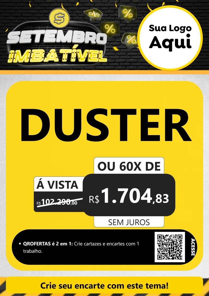 Modelo de Cartaz para Cartaz A4 Vertical com o tema Setembro Imbatível para Concessionaria de Carros