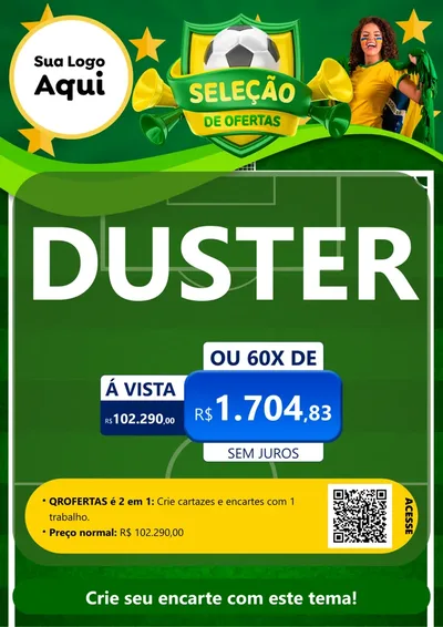 Modelo de Cartaz para Cartaz A4 Vertical com o tema Seleção de Ofertas - Copa para Concessionaria de Carros