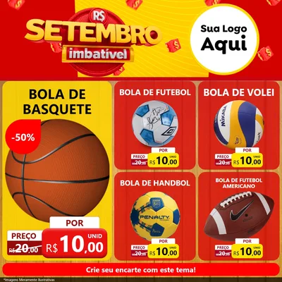 Modelo de Rede Social para Feed Facebook com o tema Setembro Imbatível para Artigos Esportivos