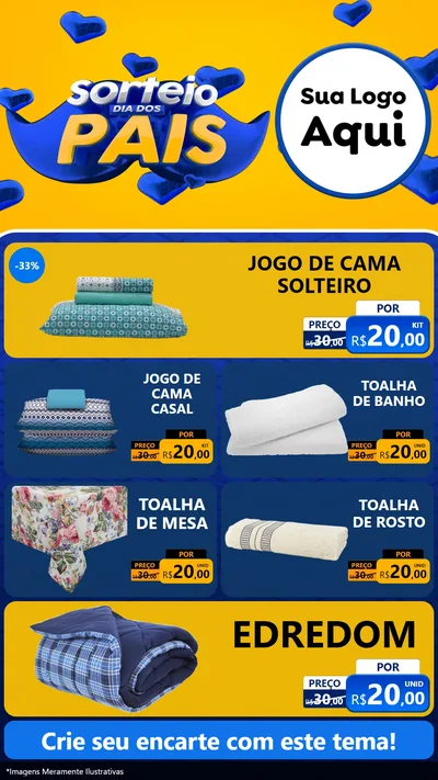 Modelo de TV para TV Vertical com o tema Sorteio Dia dos Pais para Cama, Mesa e Banho
