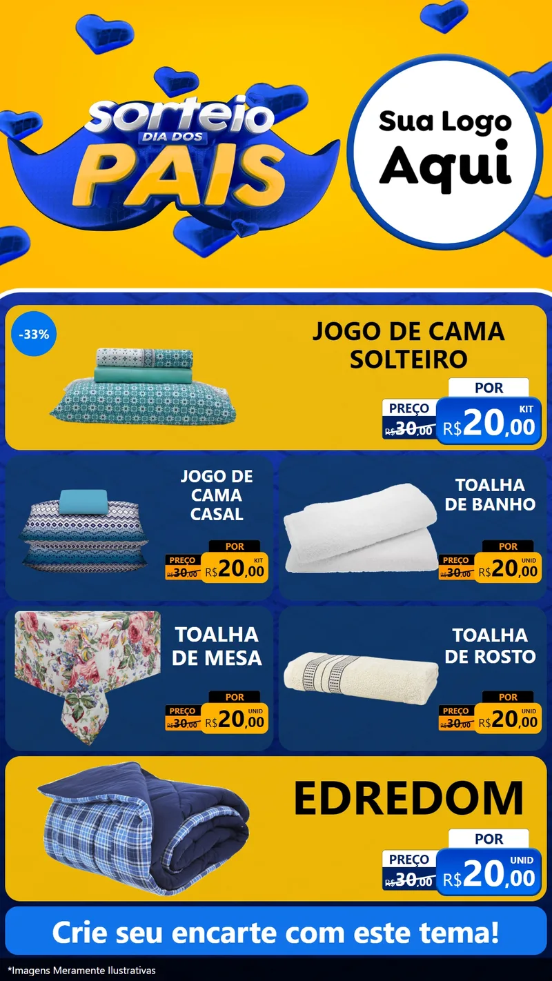 Modelo de TV para TV Vertical com o tema Sorteio Dia dos Pais para Cama, Mesa e Banho