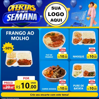 Modelo de Rede Social para Feed Facebook com o tema Ofertas de Fim de Semana para Restaurante