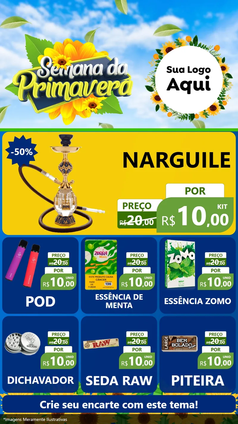 Modelo de Rede Social para Stories com o tema Semana da Primavera para Tabacaria