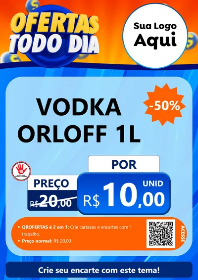 Modelo de Cartaz para Cartaz A4 Vertical com o tema Ofertas Todo Dia para Distribuidora de bebidas