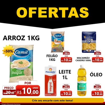 Modelo de Rede Social para Feed Facebook com o tema Ofertas Preto e Vermelho Cartaz para Supermercado