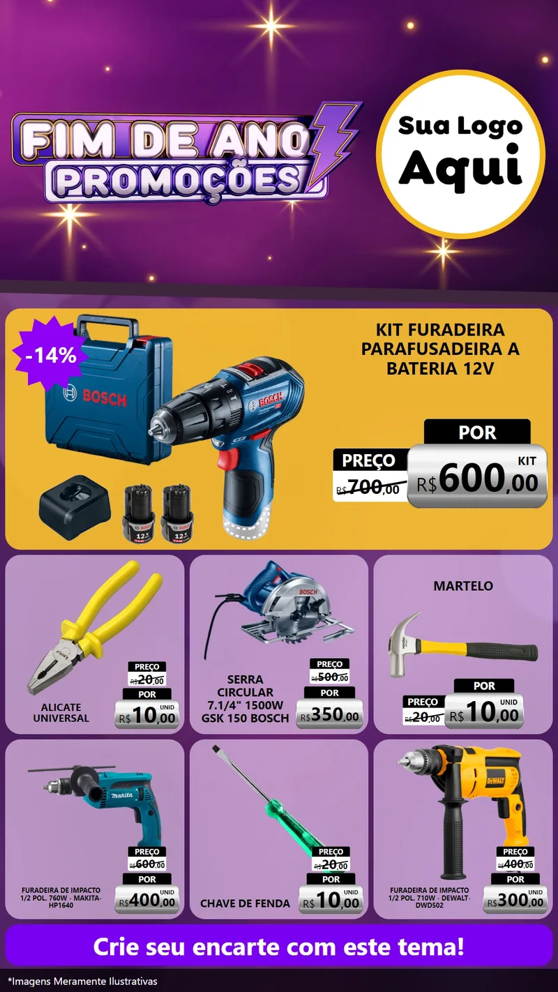Modelo de Rede Social para Stories com o tema Fim de Ano Promoções para Maquinas e Ferramentas
