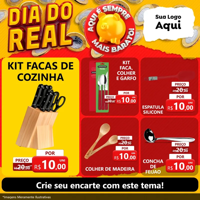 Modelo de Rede Social para Feed Facebook com o tema Dia Do Real para Utilidades Domésticas