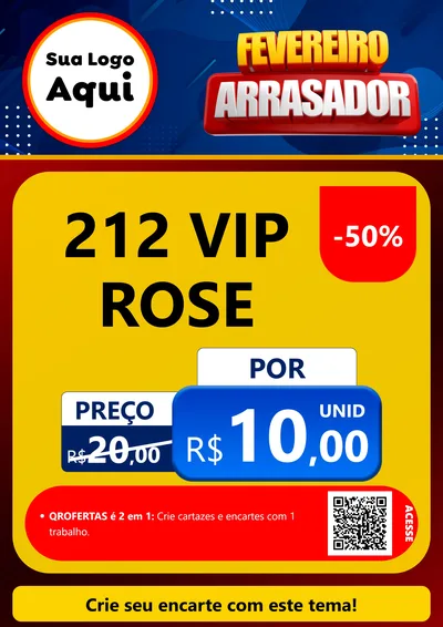 Modelo de Cartaz para Cartaz A4 Vertical com o tema Fevereiro Arrasador para Perfumes
