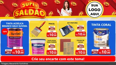 Modelo de TV para TV Horizontal com o tema Super Saldão para Tintas e Ferramentas