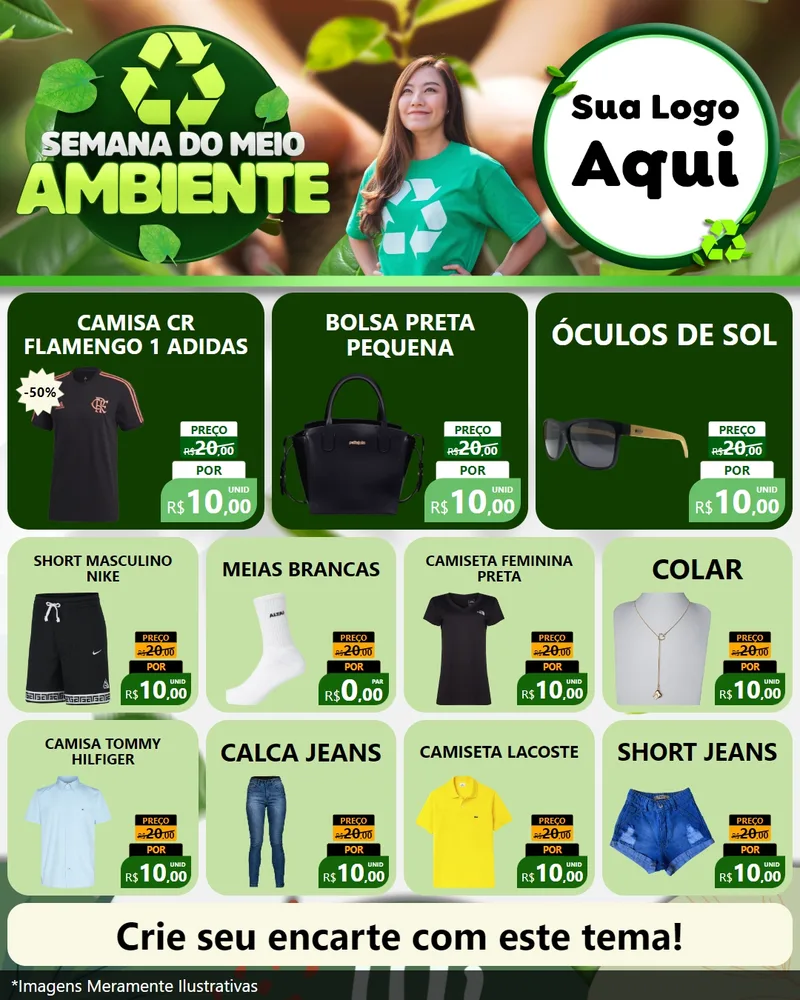 Modelo de Rede Social para Feed Instagram com o tema Semana do Meio Ambiente para Roupas e acessórios