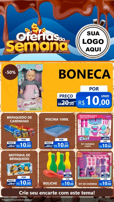 Modelo de Rede Social para Stories com o tema Ofertas da Semana - Páscoa para Brinquedos