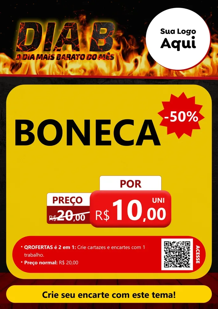 Modelo de Cartaz para Cartaz A4 Vertical com o tema Dia B para Brinquedos