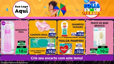 Modelo de TV para TV Horizontal com o tema Folia de Ofertas para Bebês