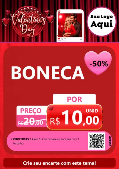 Modelo de Cartaz para Cartaz A4 Vertical com o tema Valentine's Day para Brinquedos
