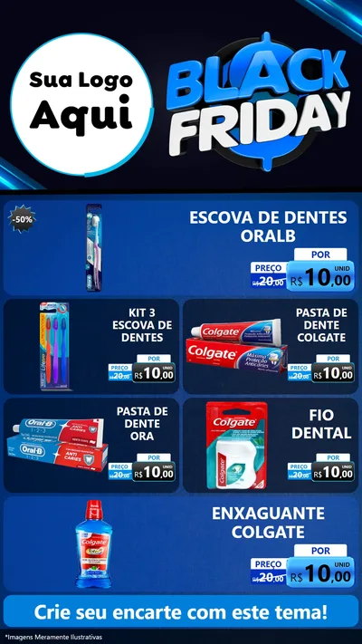 Modelo de TV para TV Vertical com o tema Black Friday para Higiene Pessoal