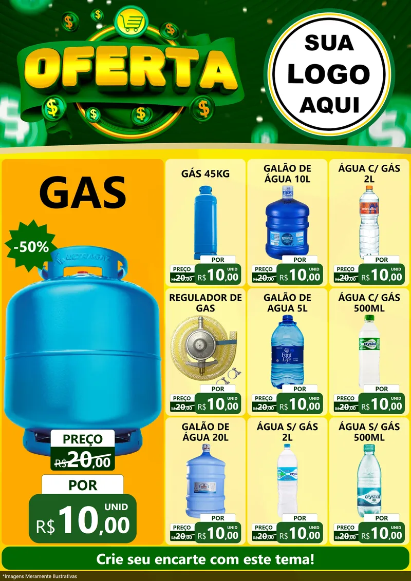 Modelo de Encarte para Encarte A4 Vertical com o tema Oferta para Água e gás