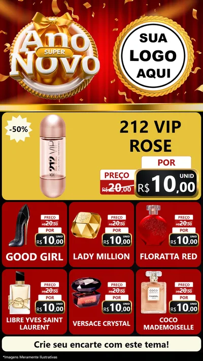 Modelo de Rede Social para Stories com o tema Super Ano Novo para Perfumes