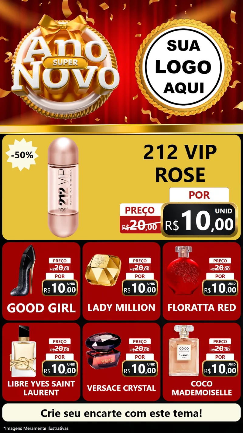 Modelo de Rede Social para Stories com o tema Super Ano Novo para Perfumes