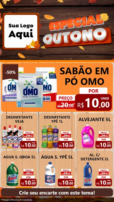 Modelo de Rede Social para Stories com o tema Especial Outono para Produtos de Limpeza