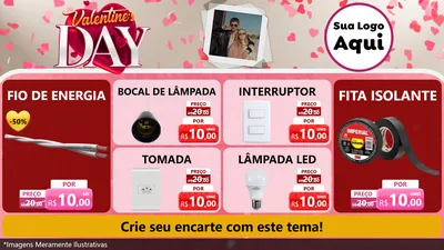 Modelo de TV para TV Horizontal com o tema Valentine's Day para Materiais Elétricos