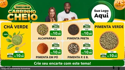 Modelo de TV para TV Horizontal com o tema Carrinho Cheio para Produtos Naturais